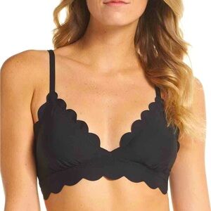 NWT Black Scallop Bikini Top